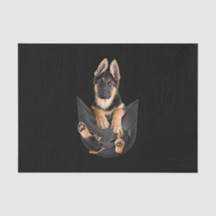 German Shepherd in Pocket T-Shirt Funny Dog Lover Tissuepapier