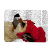 German Shepherd in Red Wooly Pet Magneet (Horizontaal)