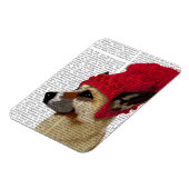 German Shepherd in Red Wooly Pet Magneet (Linkerzijde)