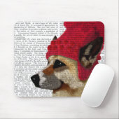 German Shepherd in Red Wooly Pet Muismat (Met muis)