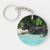 German Shepherd Jumping in Water Sleutelhanger (Voorkant)