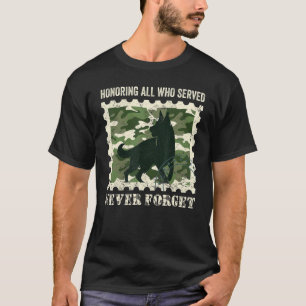 German Shepherd K9 Honoring all who Served T-shirt