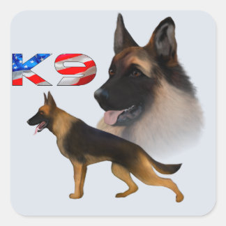 German Shepherd K9 Vierkante Sticker