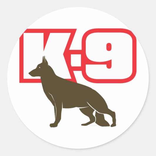 German Shepherd K-9 Ronde Sticker (Voorkant)