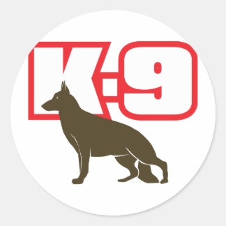German Shepherd K-9 Ronde Sticker
