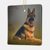 German Shepherd Keramisch Ornament (Links)