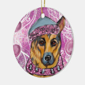 German Shepherd Keramisch Ornament (Links)