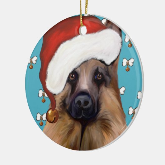 German Shepherd Keramisch Ornament (Links)