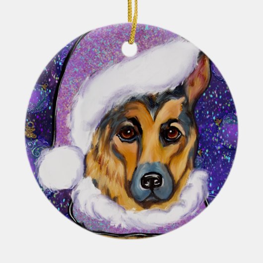 GERMAN SHEPHERD KERAMISCH ORNAMENT (Voorkant)