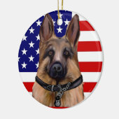 German Shepherd Keramisch Ornament (Links)