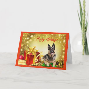 German Shepherd kerstcard Gifts Feestdagen Kaart