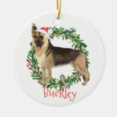 German Shepherd Kerstmis Persoonlijke naam Keramisch Ornament (Voorkant)