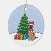 German Shepherd kerstversiering Keramisch Ornament (Links)