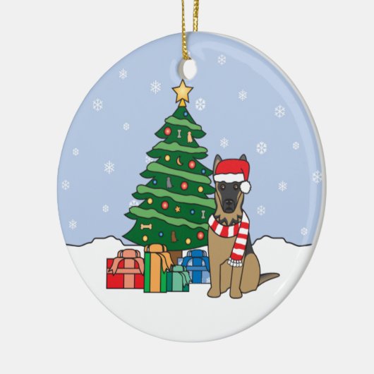 German Shepherd kerstversiering Keramisch Ornament (Links)