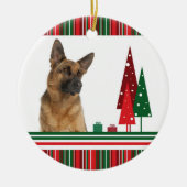 German Shepherd kerstversiering Keramisch Ornament (Voorkant)
