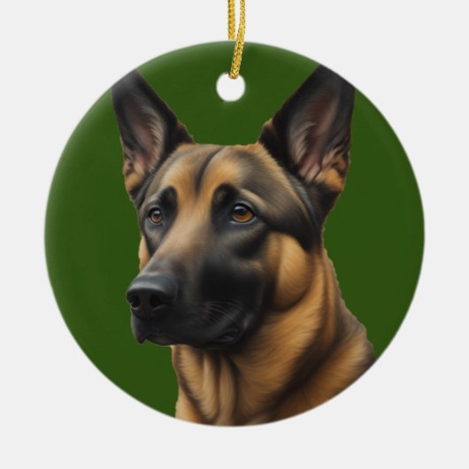 German Shepherd kerstversiering Keramisch Ornament (Voorkant)