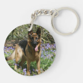 German Shepherd Laying Down Sleutelhanger (Achterkant)