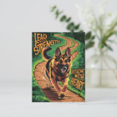German Shepherd leidt met kracht Briefkaart (Staand voorkant)