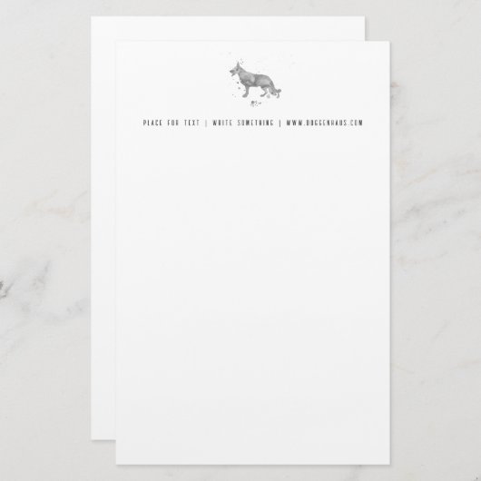 German Shepherd Letterhead Briefpapier (Voorkant / Achterkant)