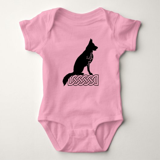 German Shepherd Loki Sailor's Knot Black Romper (Voorkant)