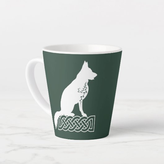 German Shepherd Loki Sailor's Knot White Custom Latte Mok (Linkerhoek)