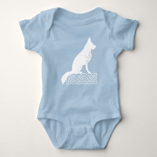 German Shepherd Loki Sailor's Knot White Romper