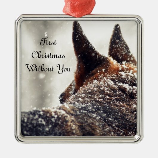 German Shepherd Lost Pet Memorial Metalen Ornament (Voorkant)