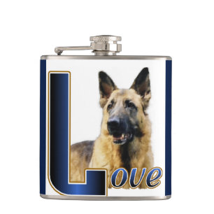 German Shepherd LOVE Gifts Heupfles