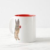 German Shepherd Love Tweekleurige Koffiemok (Voorkant links)