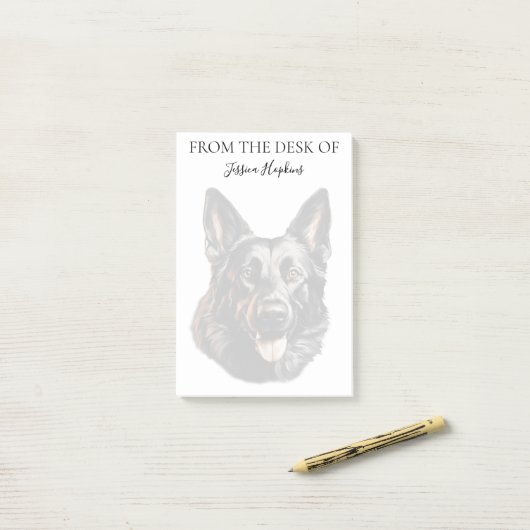 German Shepherd Lover Monogrammed Dog Post-it® Notes (Op bureau)