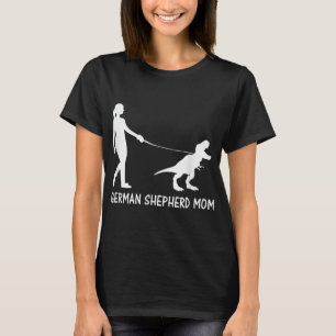 German Shepherd Mam Dinosaur GSD OEigenaars Trex W T-shirt