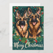 German Shepherd Merry Kerstmis Feestdagenkaart (Voorkant / Achterkant)
