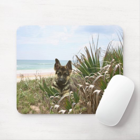 German Shepherd Mousepad Beachgras Muismat (Met muis)