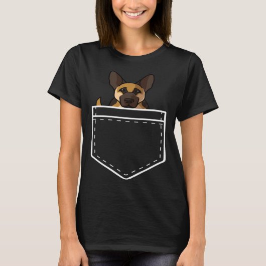 German Shepherd Mum in the front pocket T-shirt (Voorkant)