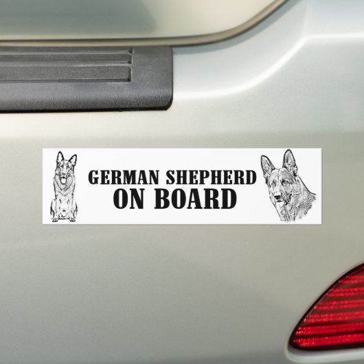 German Shepherd on Board Bumpersticker (Op auto)
