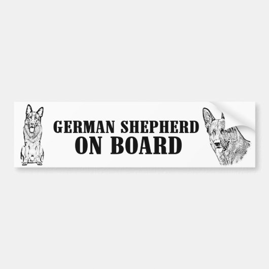 German Shepherd on Board Bumpersticker (Voorkant)