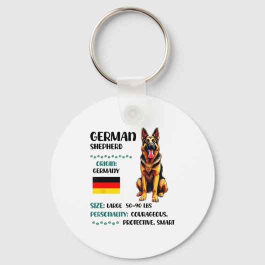 German Shepherd Origin Funny German Shepherd Lover Sleutelhanger (Voorkant)