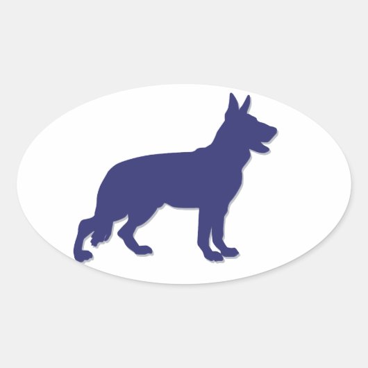 German Shepherd Ovale Sticker (Voorkant)