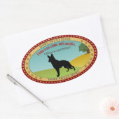 German Shepherd Ovale Sticker (Envelop)