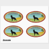 German Shepherd Ovale Sticker (Vel)