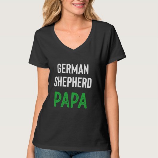 German Shepherd Papa T-shirt (Voorkant)