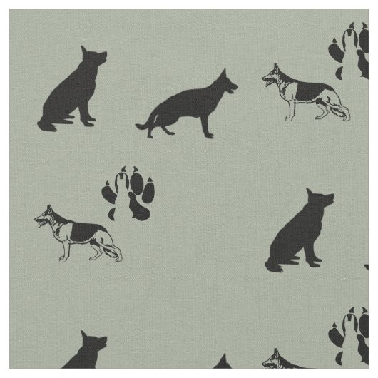 German Shepherd Pattern Stof (Close Up)