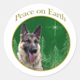 German Shepherd Peace Ronde Sticker