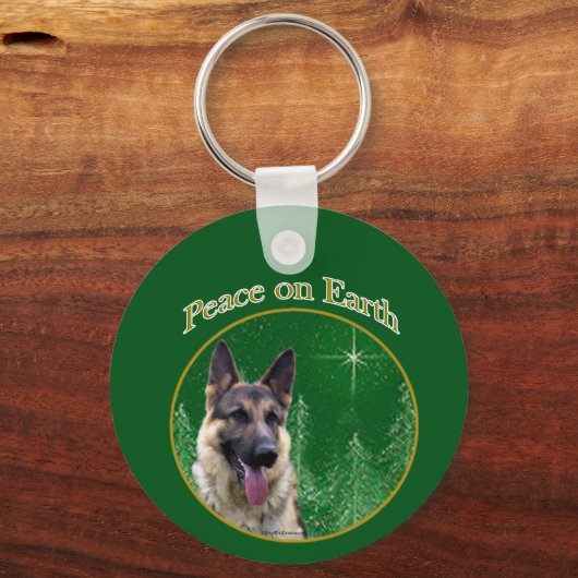 German Shepherd Peace Sleutelhanger (Achterkant)