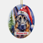 German Shepherd Persoonlijke kerstversiering Keramisch Ornament (Rechts)