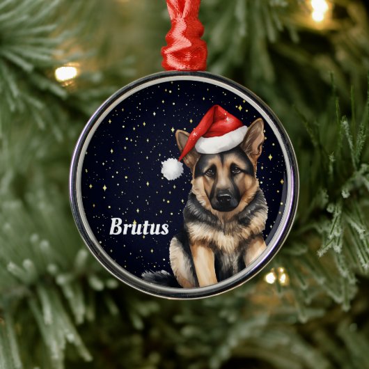 German Shepherd Persoonlijke kerstversiering Metalen Ornament (Boom)