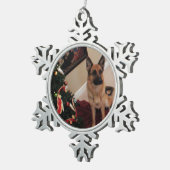 German Shepherd Pewter Snowflake Ornament (Rechts)