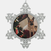 German Shepherd Pewter Snowflake Ornament (Voorkant)