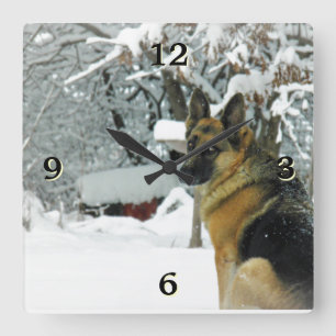 German Shepherd Photo Wall klok