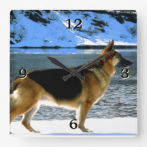 German Shepherd Photo Wall klok